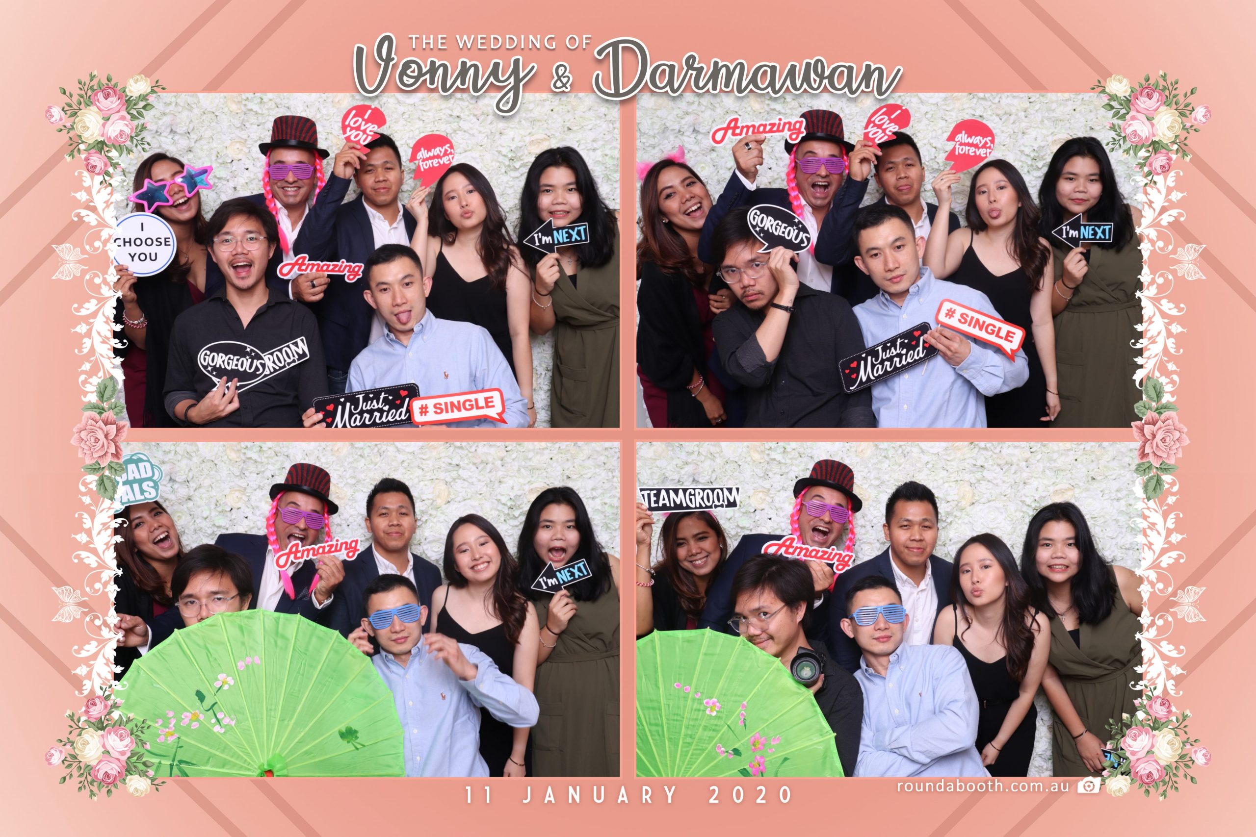 Wedding Roundabooth photo booth guests at Cabramatta NSW