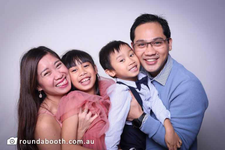 roundabooth photo booth guests at wedding in Bankstown NSW