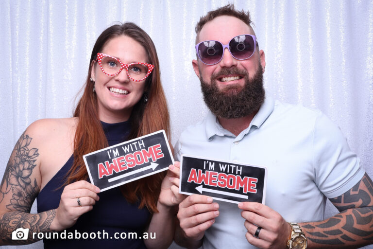 roundabooth photo booth guests at 50th birthday in Cronulla NSW